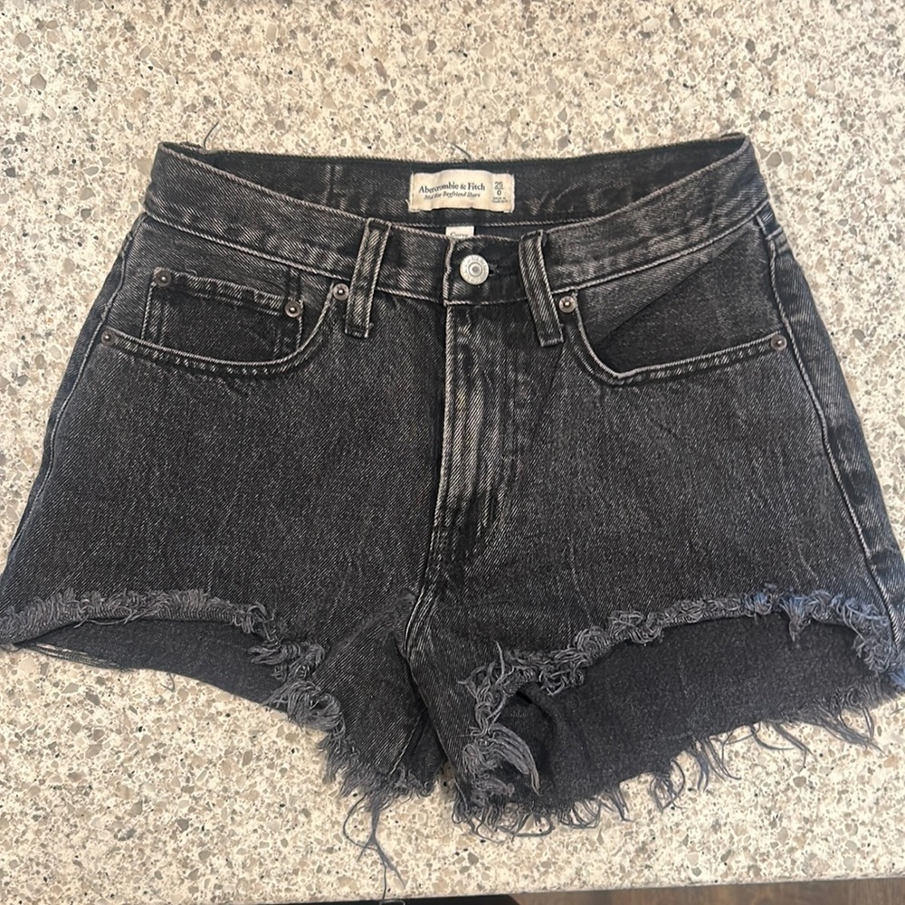 Abercrombie Black Denim Shorts